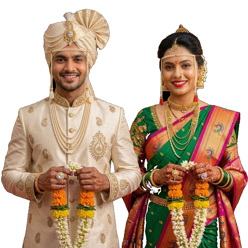 मराठी लग्नातील जोडीदार